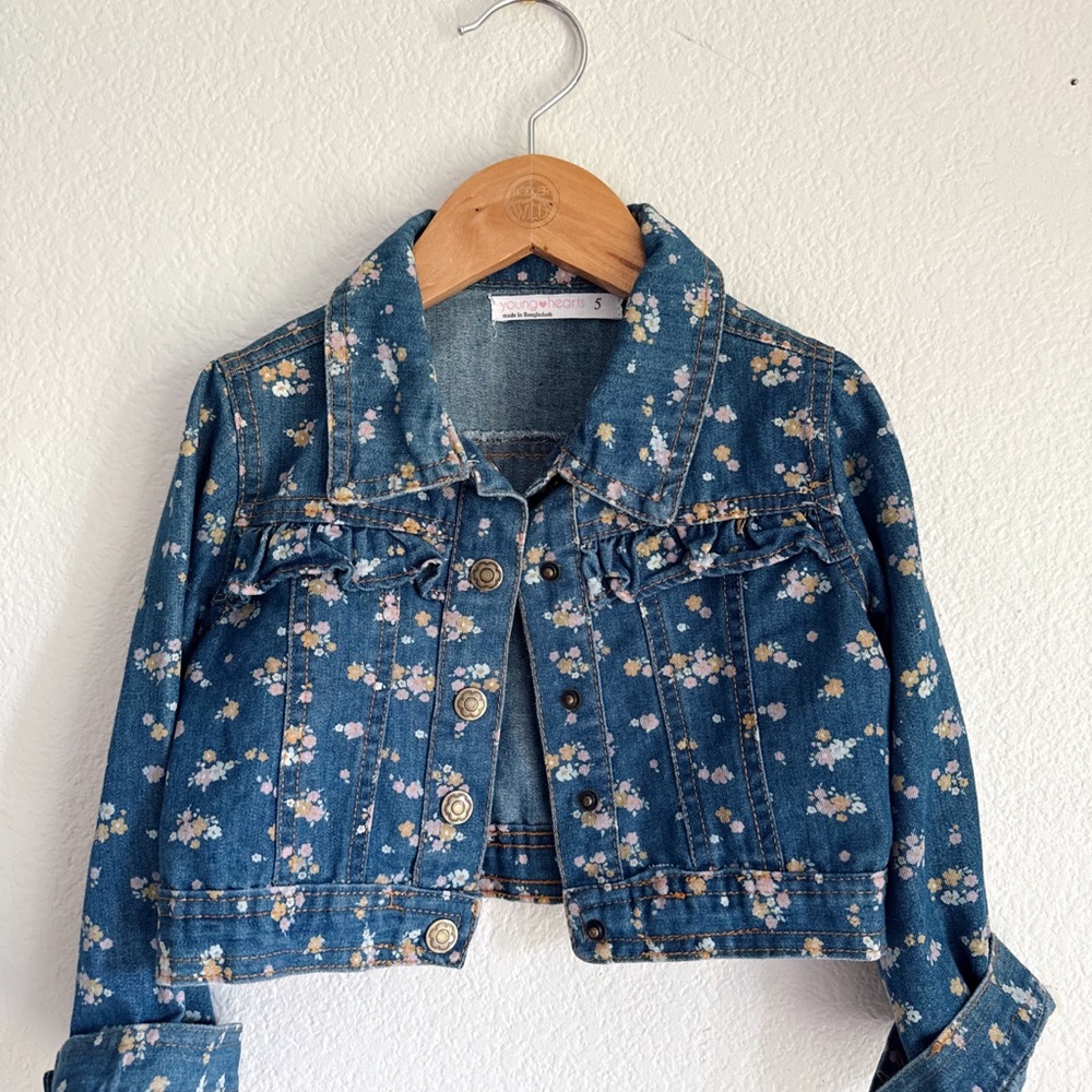 Girl’s Floral Denim Jacket
